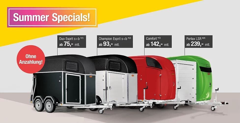 Böckmann Pferdeanhänger Sommerfinanzierung – günstige Raten ohne Anzahlung bei Rosemeier